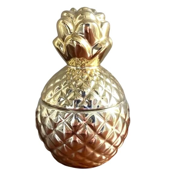 Gold Pineapple Jar Tropical Scented Candle By West Emory 1.76 Oz - Picture 9 of 9